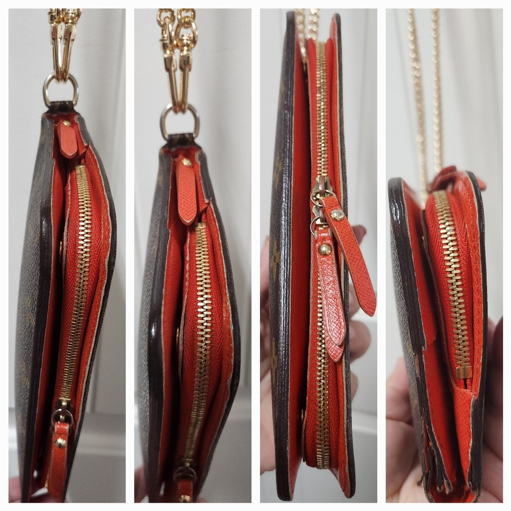LOUIS VUITTON Rouge Monogram Coated Canvas Wallet/Wristlet/Bag - Picture 9 of 15